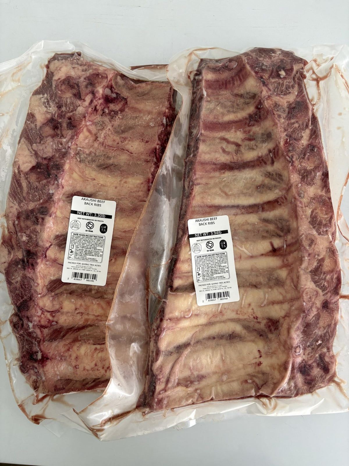 100% Grass-Fed Beef Back Ribs (Pasture-Raised, Akaushi x Angus Beef)