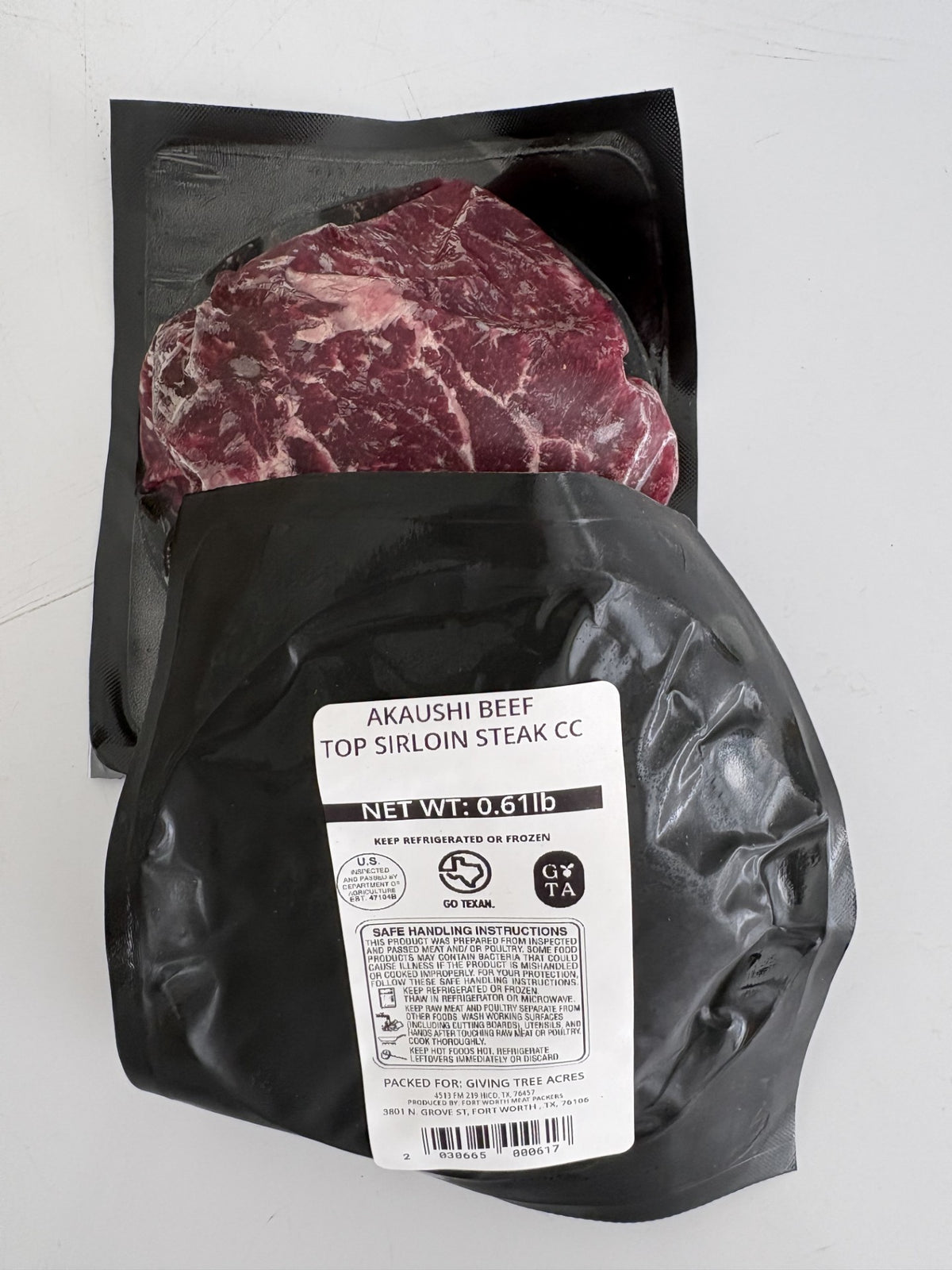 100% Grass-Fed Top Sirloin Steak (Pasture-Raised, Akaushi x Angus Beef)
