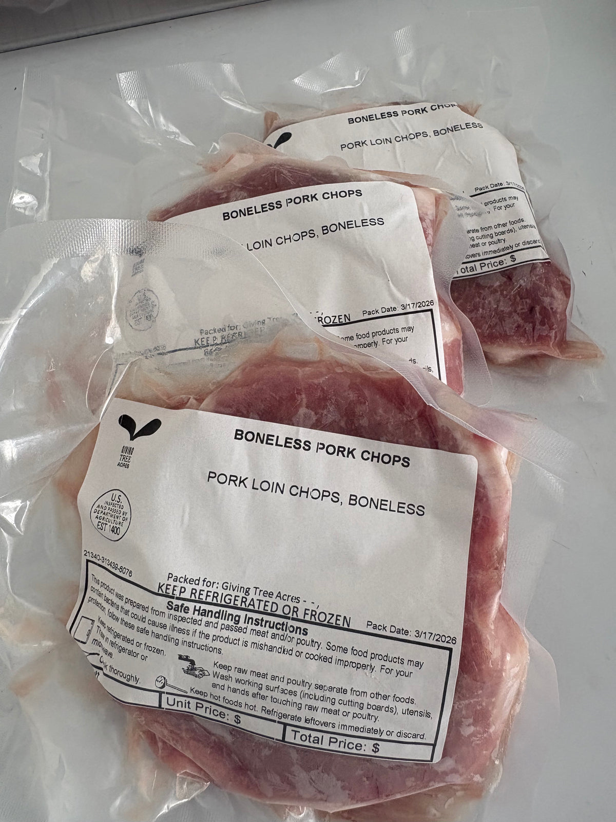 Pasture-Raised Boneless Pork Loin Chops (Non-GMO, Corn & Soy-Free)
