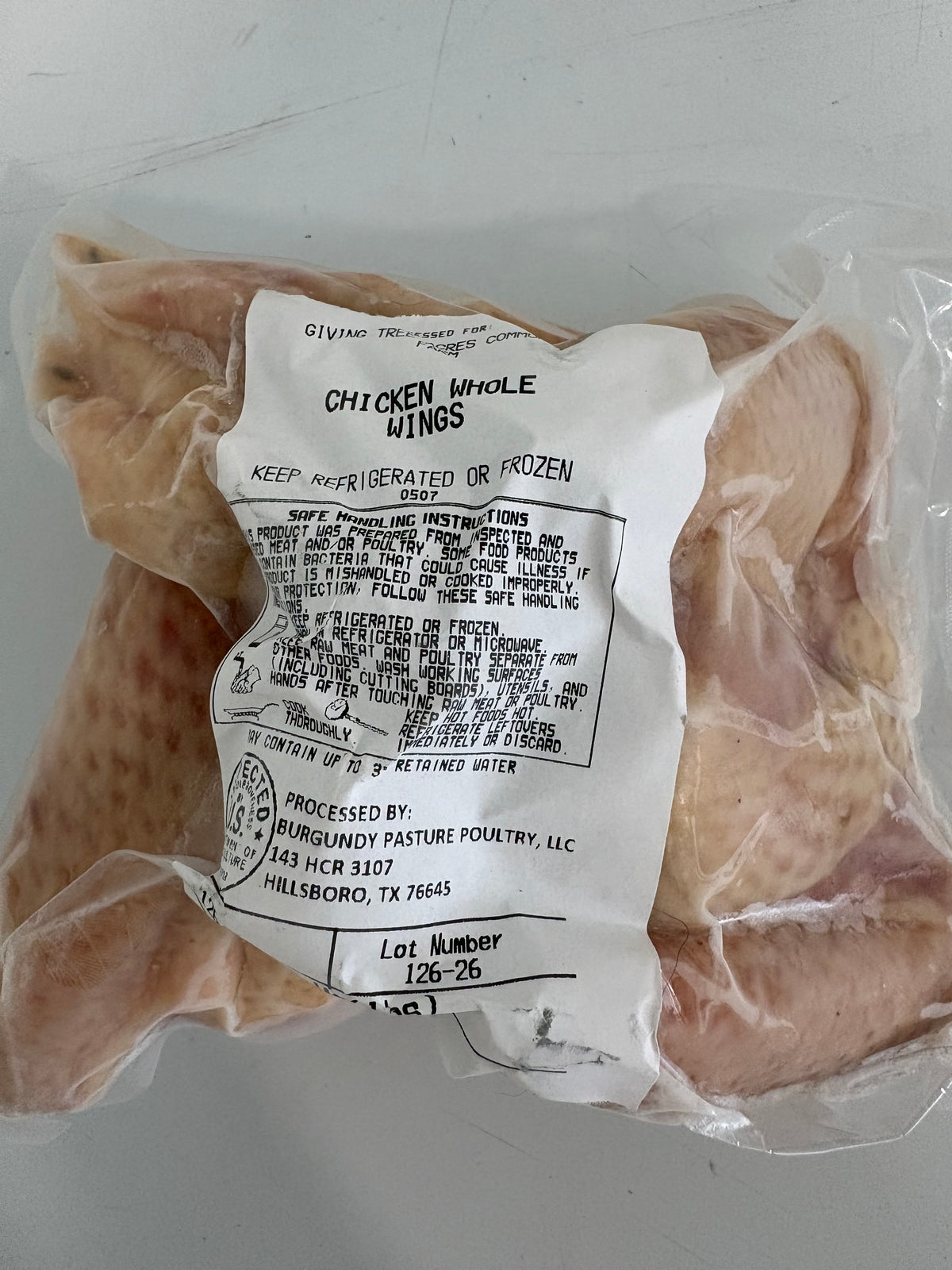 Pasture-Raised Whole Chicken Wings (Organic, Non-GMO, Corn & Soy-Free Feed)