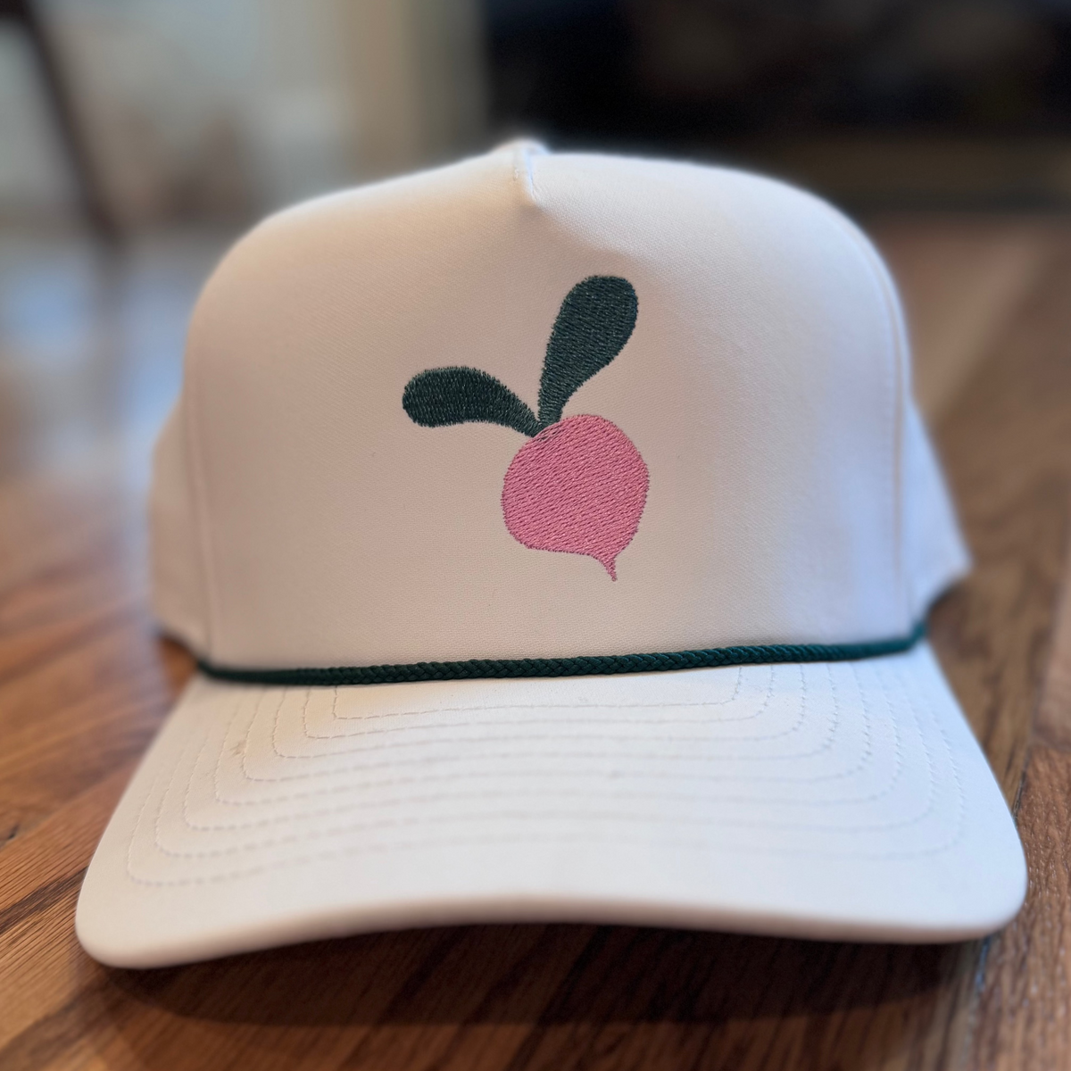 Radish Embroidered Rope Cap
