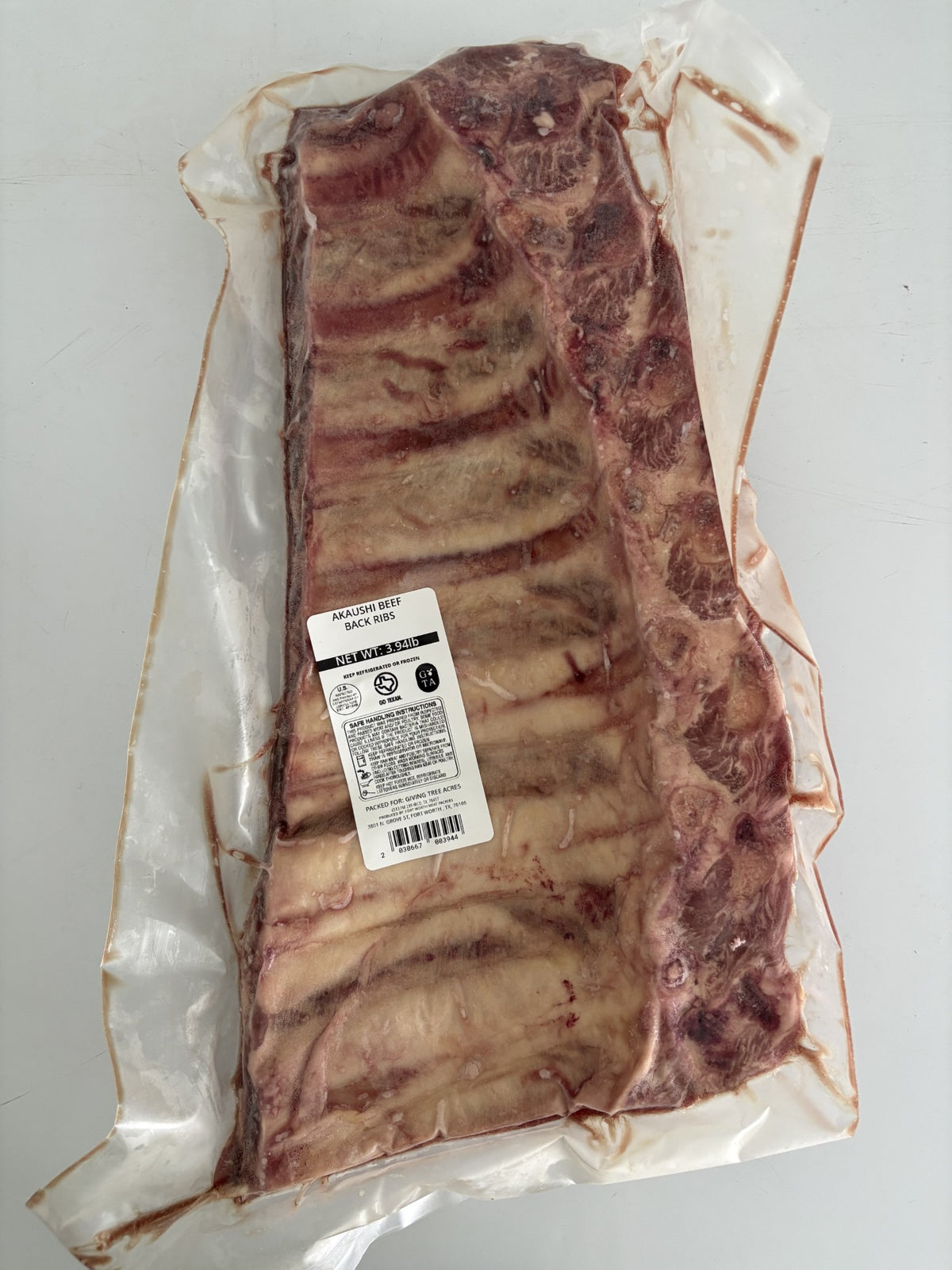 100% Grass-Fed Beef Back Ribs (Pasture-Raised, Akaushi x Angus Beef)