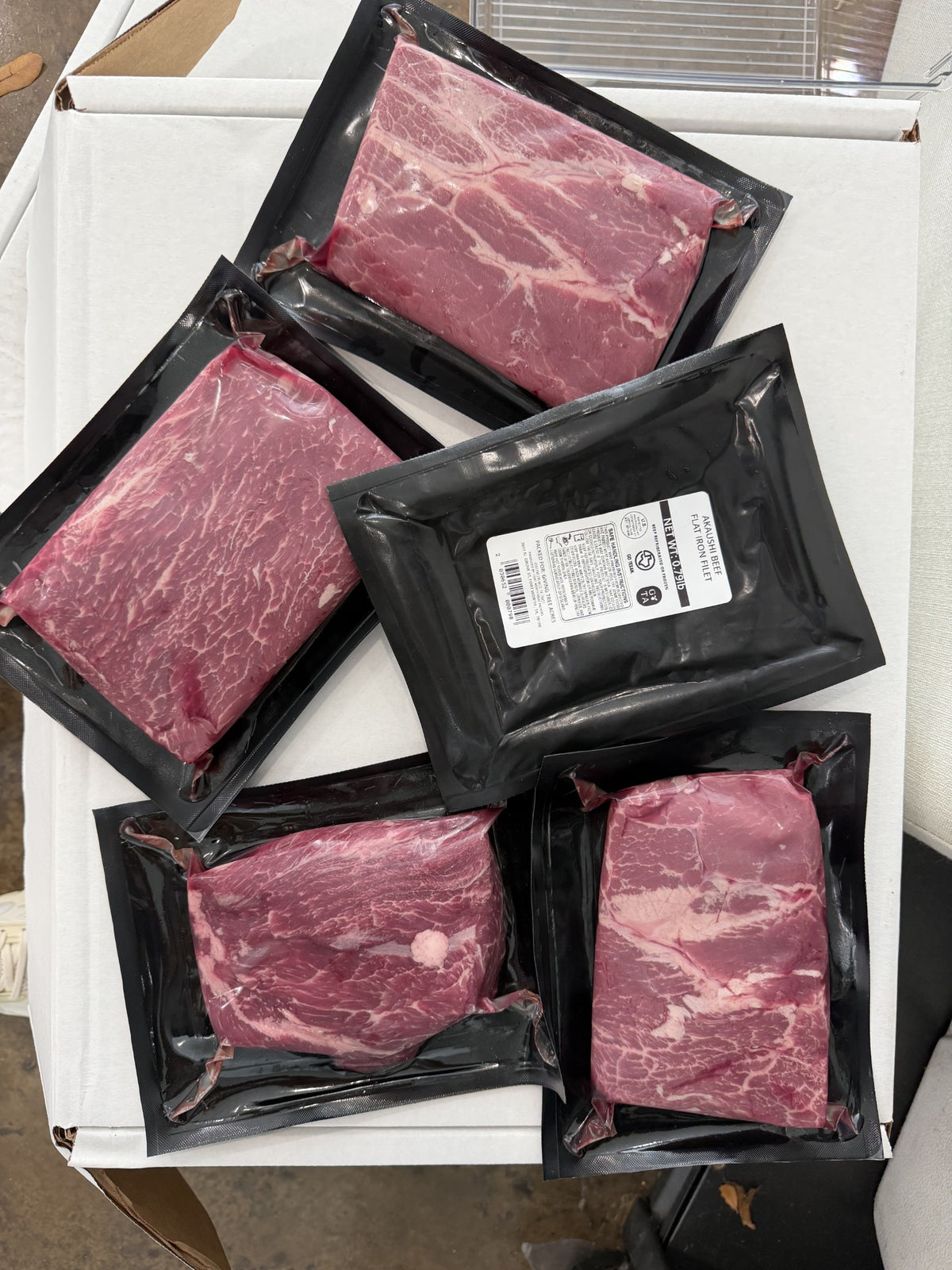 100% Grass-Fed Flat Iron Steak (Pasture-Raised, Akaushi x Angus Beef)